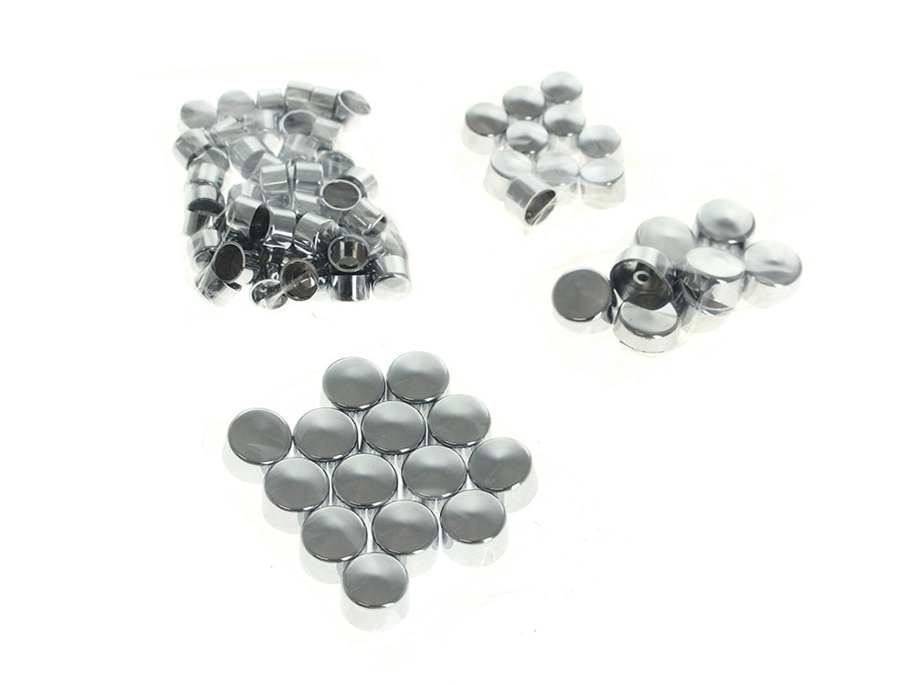 Engine, Transmission & Primary Kool Kaps Bolt Cover Kit - Chrome. Fits Twin Cam & Evolution - Rollies Speed Shop