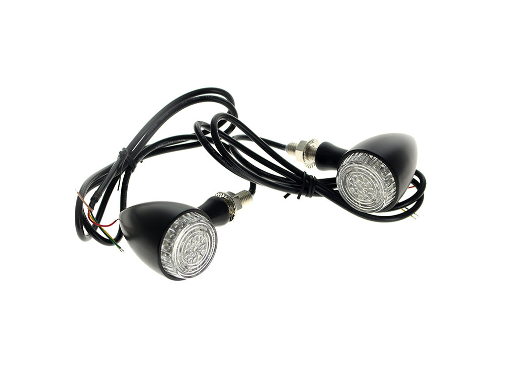Torpedo Turn Signals with LED Run-Brake-Turn - Black - Rollies Speed Shop