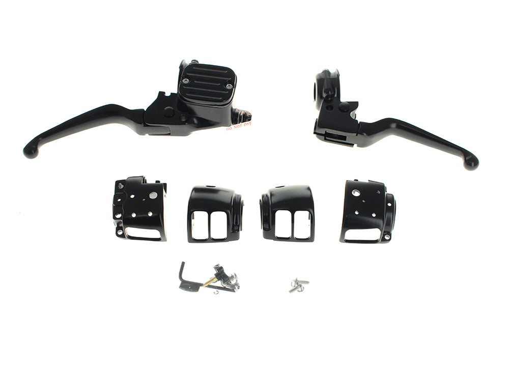 Handlebar Control Kit - Black. Fits Single Disc Softail 2011-2014 & Dyna 2012-2017 - Rollies Speed Shop