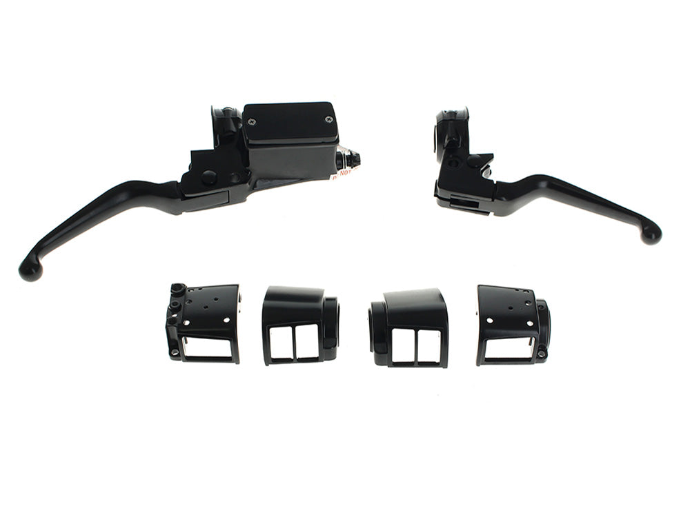 Handlebar Control Kit - Black. Fits Big Twin & Sportster 1982-1995 Models with Single Disc Rotors - Rollies Speed Shop