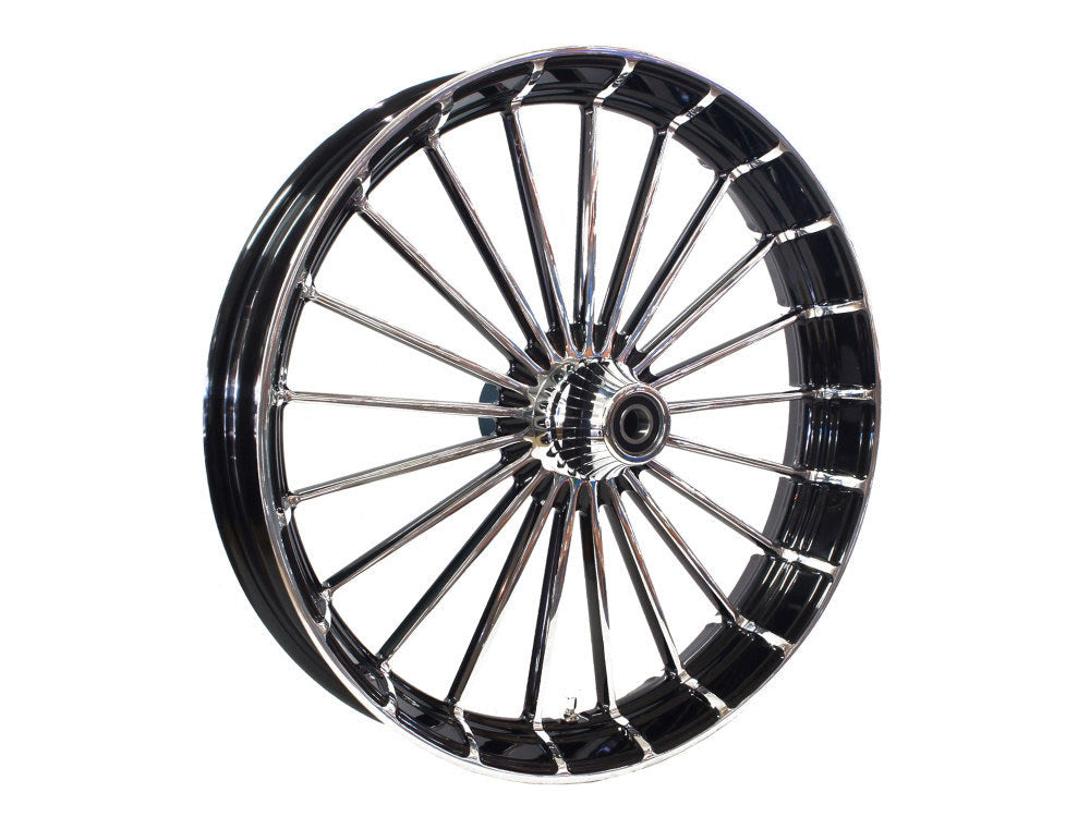 26in. x 3.75in. Ranger/Turbine Replica Wheel - Black Anodize, Polished Rim & Spoke Edge, Chrome Hub Kit. Fits Breakout 2013up. - Hawg Halters