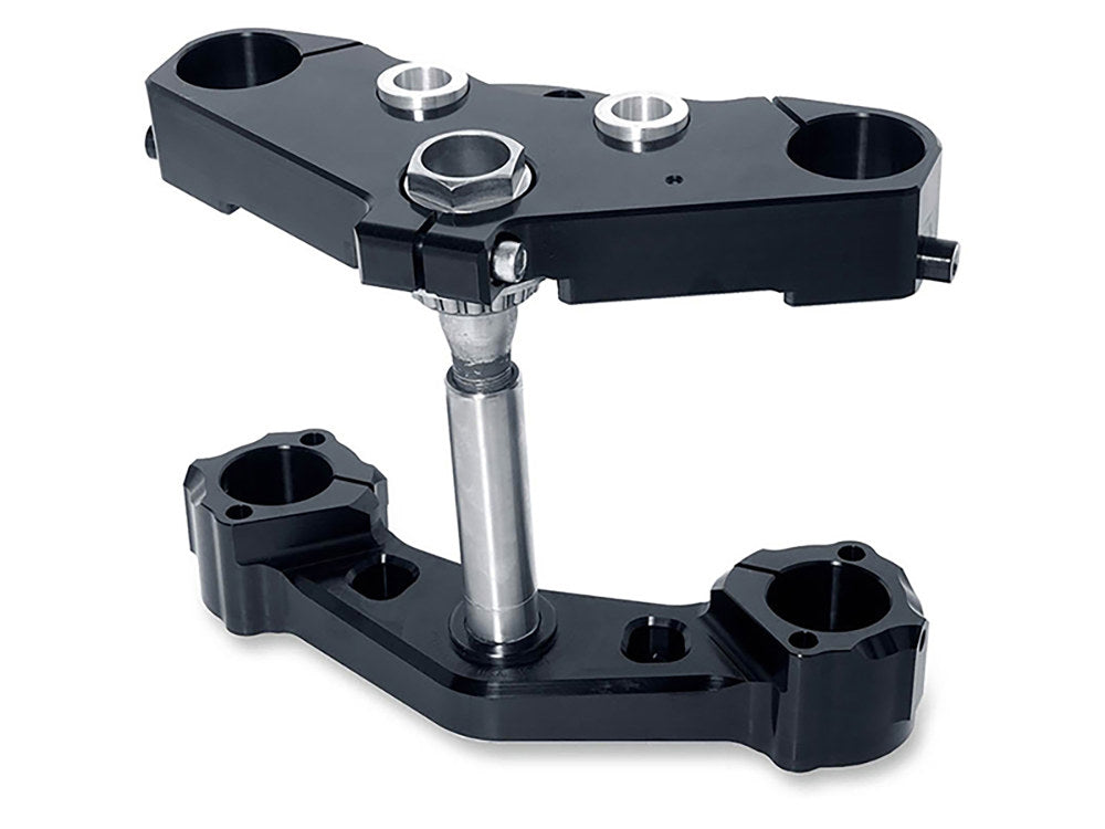 6 Degree X23 Raked Triple Tree Kit - Black. Fits Most Touring 2014-2024 with 23in. Wheel Upgrade. - Hawg Halters