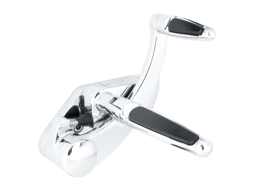 Extended Length Forward Controls with Folding Rubber Inlay Pegs - Chrome. Fits Dyna 1991-2017. - Hawg Halters