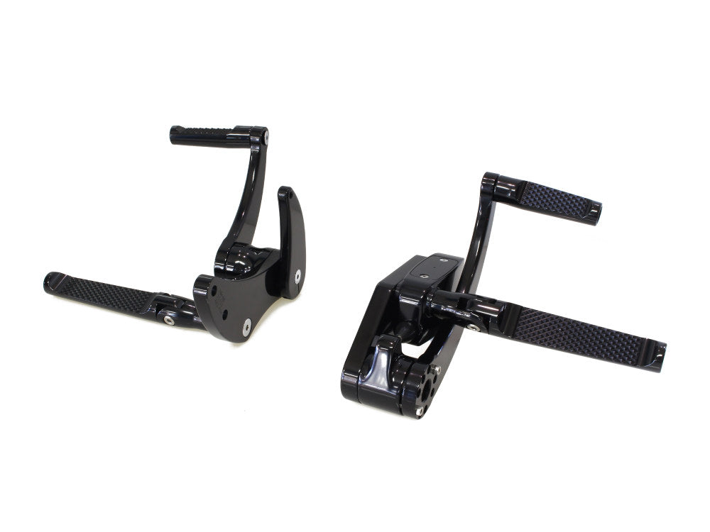 Forward Controls - Knurled - Black. Fits Softail 2018up. Length Adjustable. - Hawg Halters