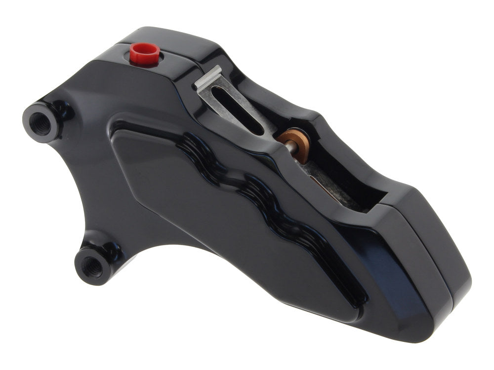 Left Hand Front 6 Piston Caliper - Black. Fits Softail 2000-2017, Dyna 2000-2005, Touring 2000-2007 & Sportster 2000-2007 Models with 13in. Disc Rotor. - Hawg Halters