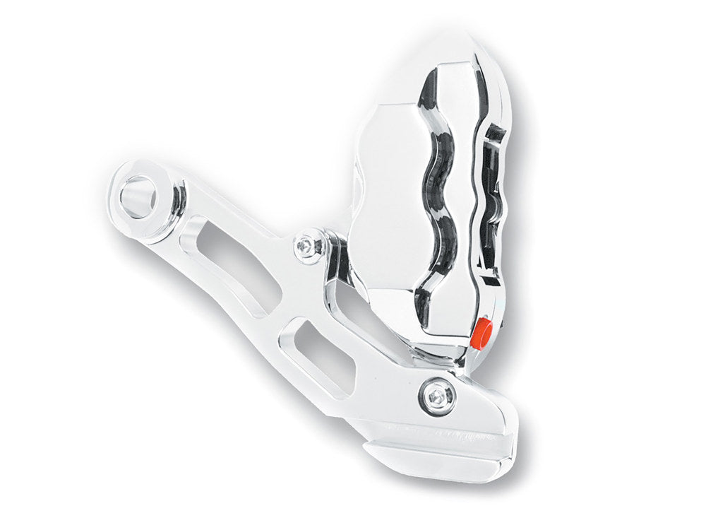 Right Hand Rear 4 Piston Caliper & Mounting Bracket - Chrome. Fits Softail 1987-1999. - Hawg Halters