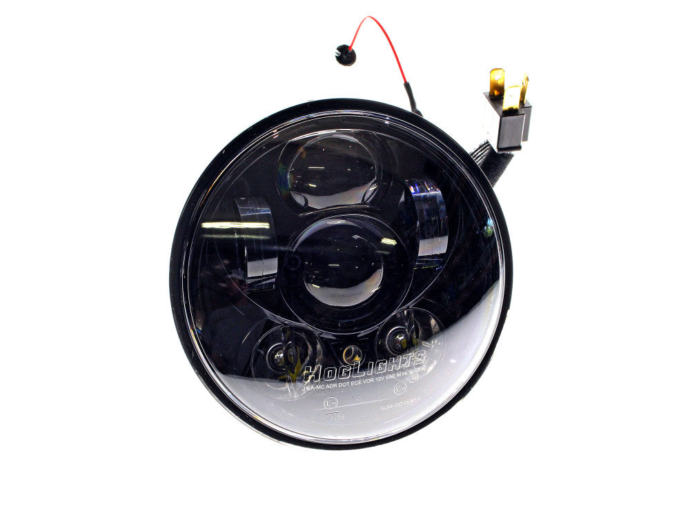 5-3/4in. LED HeadLight Insert - Black. Fits H-D Street 500 (XG500), Street 750 (XG750) & Indian Scout, Scout Sixty, Scout Bobber with 5-3/4in. Headlight. - Hoglights