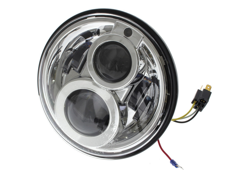 7in. LED HeadLight Insert with Parker - Chrome. Fits Most H-D, Indian Chief Classic & Dark Horse Models with 7in. Headlight. - Hoglights