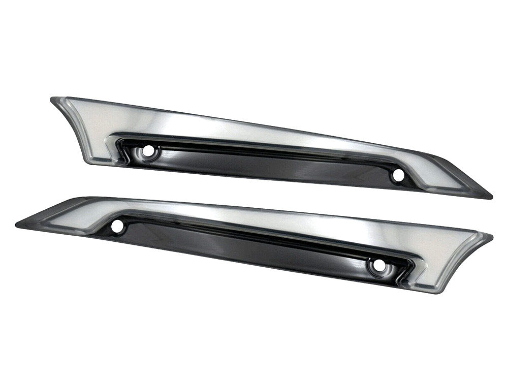 LED FusionFX Windshield Trim - Smoke Lens, Black Housing. With Amber Turn, White Run. Fits Road Glide 2015-2023 - Hoglights