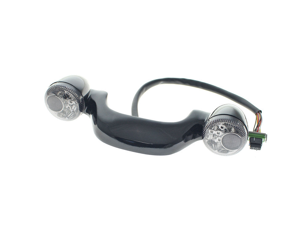 Gloss Black LED Rear Turn Signal Lightbar with Smoke Lenses. Fits Most Touring 2014up. - Hoglights