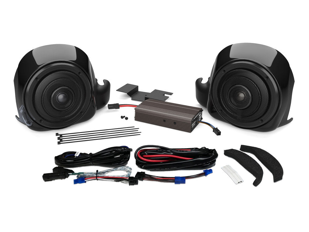 Wild Boar, 300 Watt Amp x 2 Speaker Lower Fairing Kit. Fits Limited Ultra Classic & Tri Glide Ultra 2014-2023 with Fairing Lowers - Hog Tunes Audio