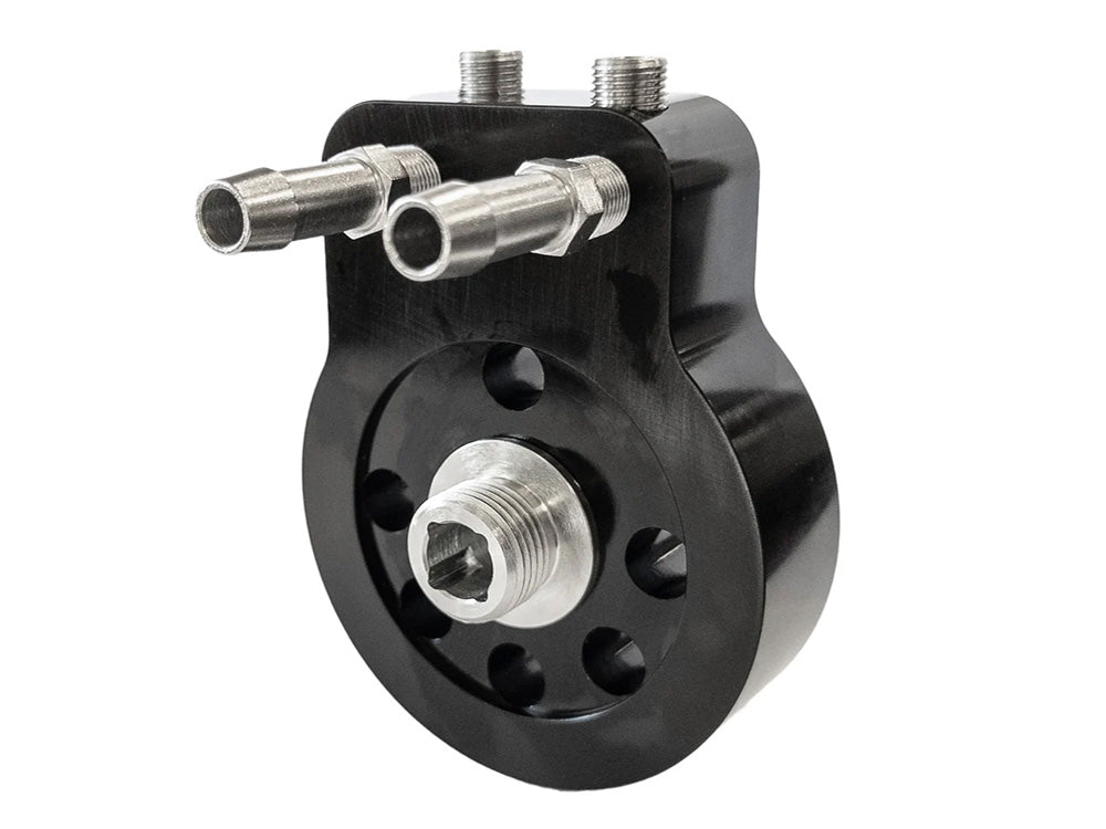 Oil Cooler Adaptor with By-pass. Fits Air Cooled Milwaukee-Eight 2018up - Jagg Oil Coolers