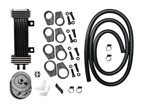 6-Row Vertical Deluxe Oil Cooler Kit. Fits Most Big Twin 1984-2017 - Jagg Oil Coolers