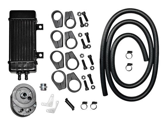 10-Row Vertical Wideline Oil Cooler Kit. Fits Most Big Twin 1984-2017 - Jagg Oil Coolers