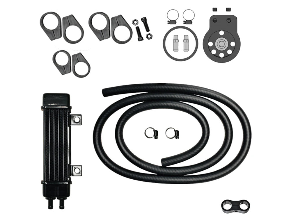 6-Row Vertical Slimline Oil Cooler Kit. Fits Softail 2018up - Jagg Oil Coolers
