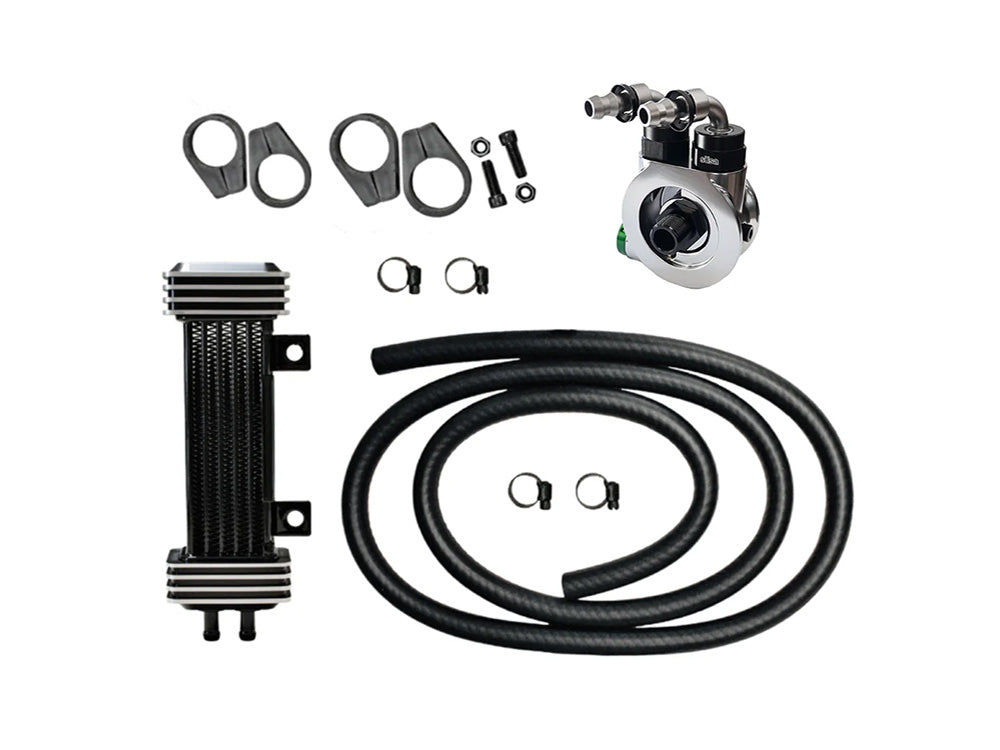 6-Row Vertical Deluxe Oil Cooler Kit. Fits Sportster 1986-2021 - Jagg Oil Coolers