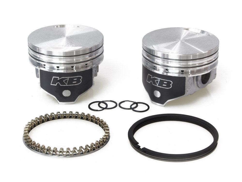 +.020in. Flat Top Pistons with 8.6:1 Compression Ratio. Fits Big Twin 1984-1999 with Evo Engine. - Keith Black Pistons