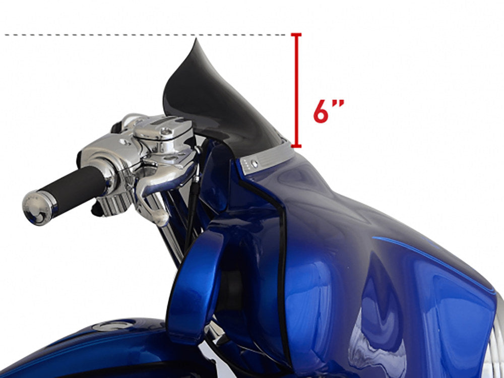 6.5in. Flare Windshield - Black. Fits Electra Glide & Street Glide 1996-2013. - Klock Werks