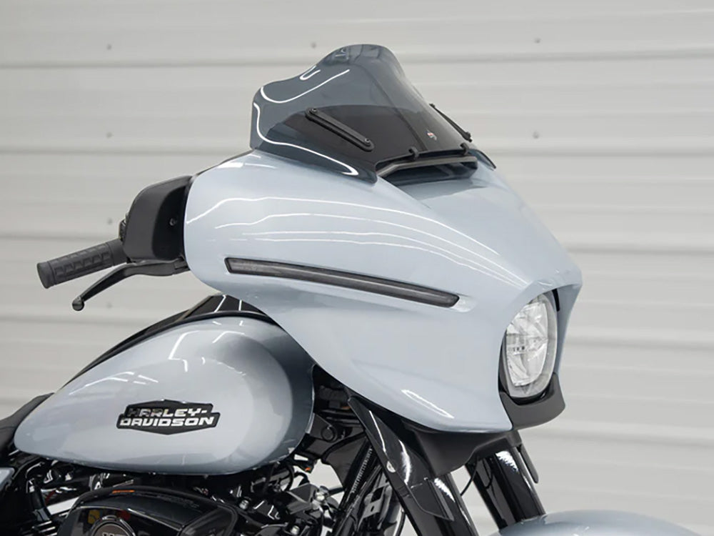 8in. Flare Windshield - Dark Smoke. Fits CVO Street Glide 2023up & Street Glide 2024up - Klock Werks