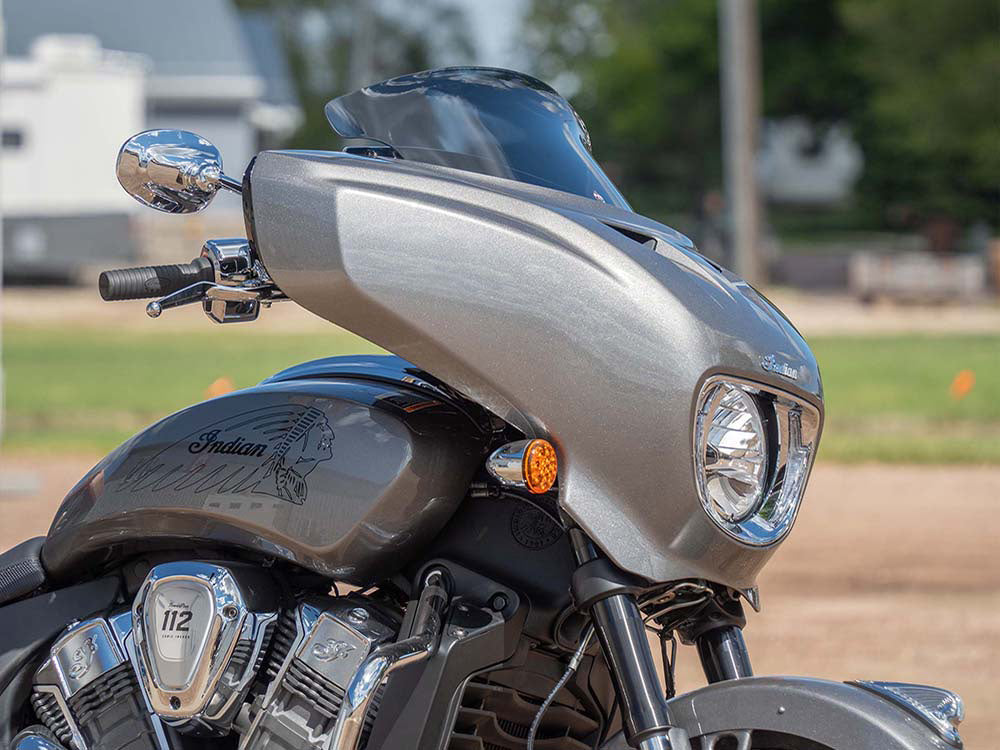9in. Flare Windshield - Tint. Fits Indian Chieftain PowerPlus & Roadmaster PowerPlus 2025up - Klock Werks