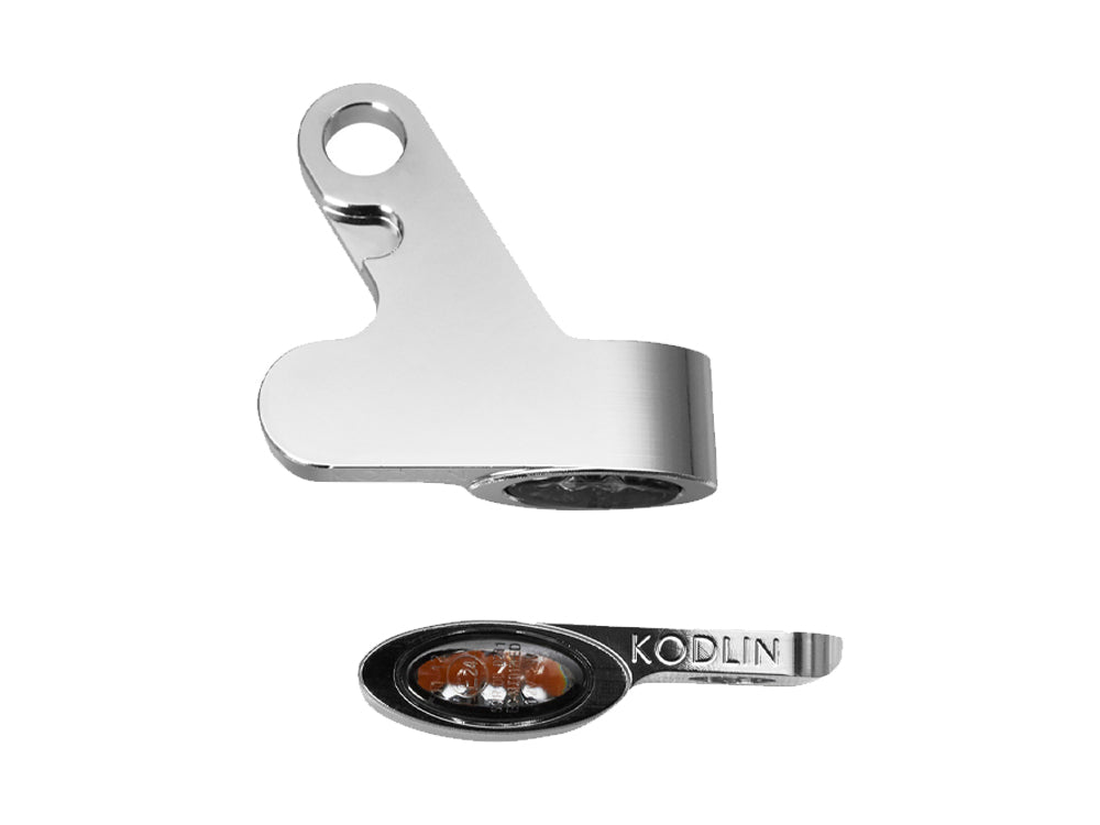 Elypse Under Perch DRL Turn Signals - Chrome. Fits Softail 2015-2024 & Touring 2009-2023 Models with Cable Clutch. - Kodlin