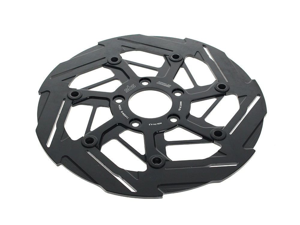 11.8in. Right Hand Front 7-Spoke Disc Rotor - Black Band & Black Carrier. - Kodlin
