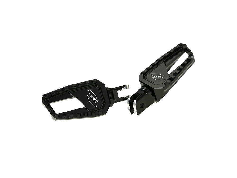 Apex Edge Footpegs - Black. Fits Softail 2018up Front Rider - Kraus Moto