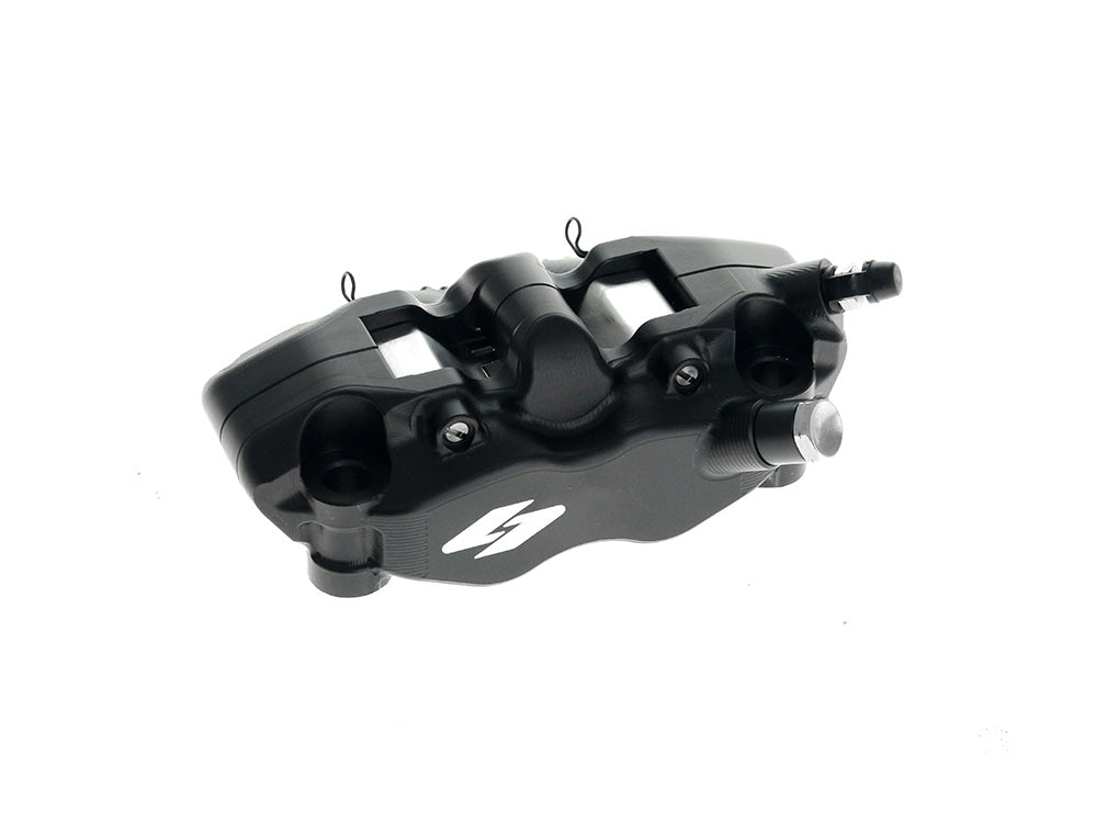 Right Hand Front RTX8 Series Radial 4 Piston Caliper - Black - Kraus Moto