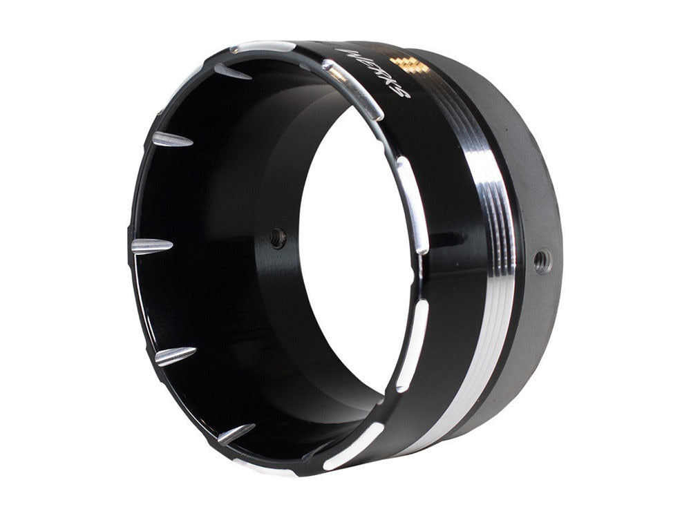 Tracer Straight Cut Billet End Cap - Black. Fits Khrome Werks 4.5in. Exhausts & Mufflers - Khrome Werks