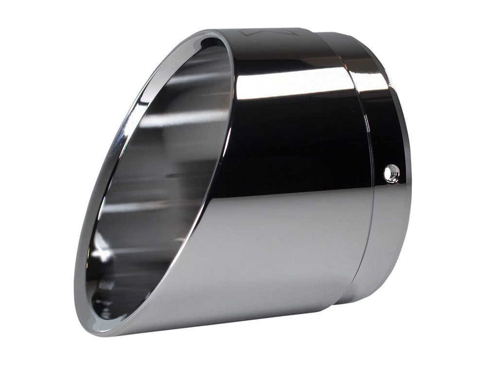 Edge Slash Cut Billet End Cap - Chrome. Fits Khrome Werks 4.5in. Exhausts & Mufflers - Khrome Werks