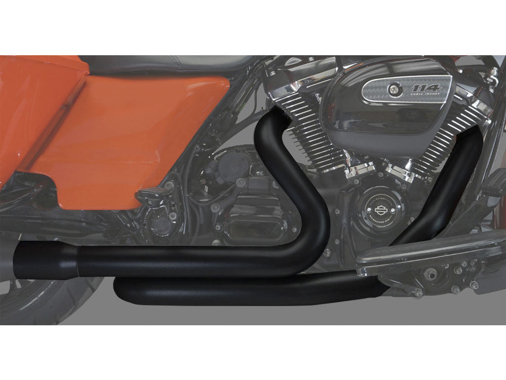 Right Side Tuck & Under Headers - Black. Fits Touring 2017up. - Khrome Werks