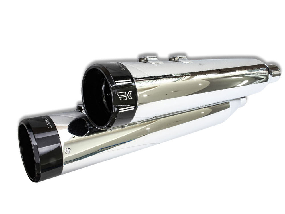 4-1/2in. Klassic Slip-On Mufflers - Chrome with Black End Caps. Fits Touring 2017up. - Khrome Werks