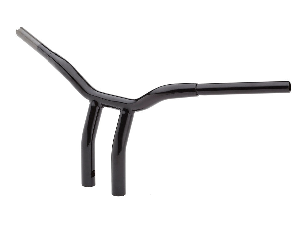 12in. x 1-1/4in. Pullback One Piece Kage Fighter Handlebar - Gloss Black. - LA Choppers