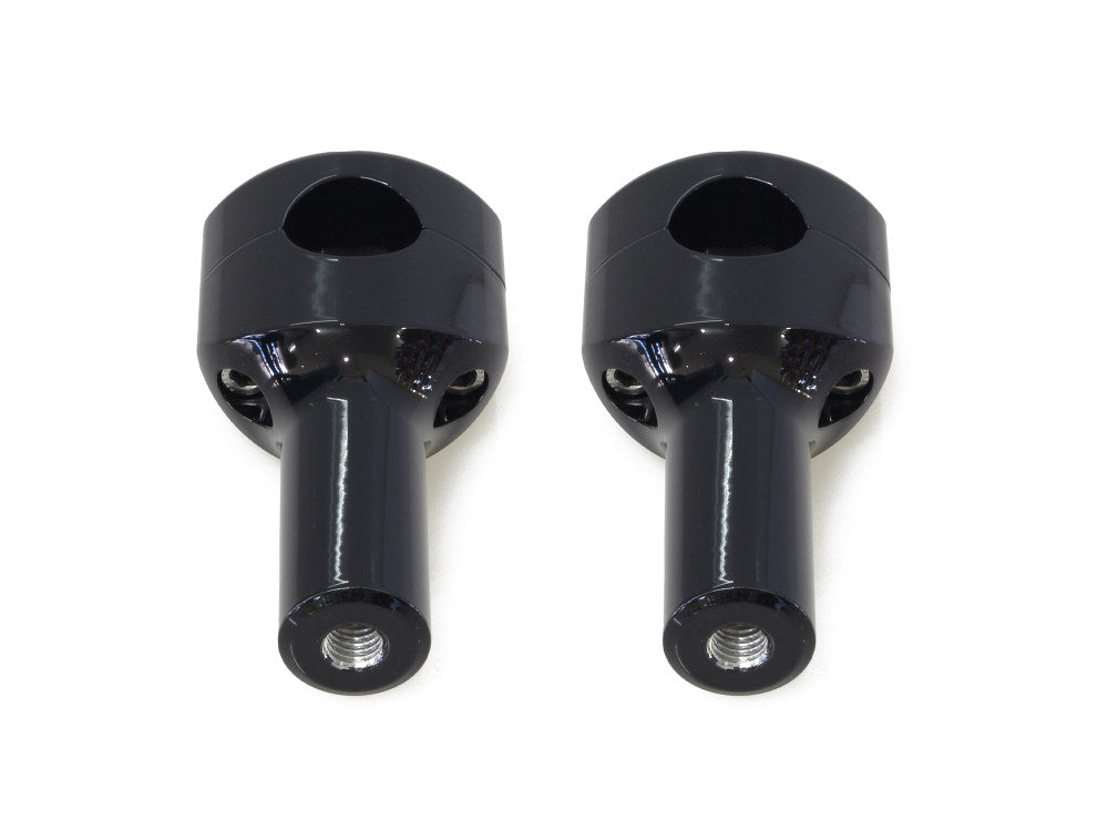 4in. Straight Two Piece Riser Kit - Gloss Black. Fits 1-1/4in. Handlebar - LA Choppers