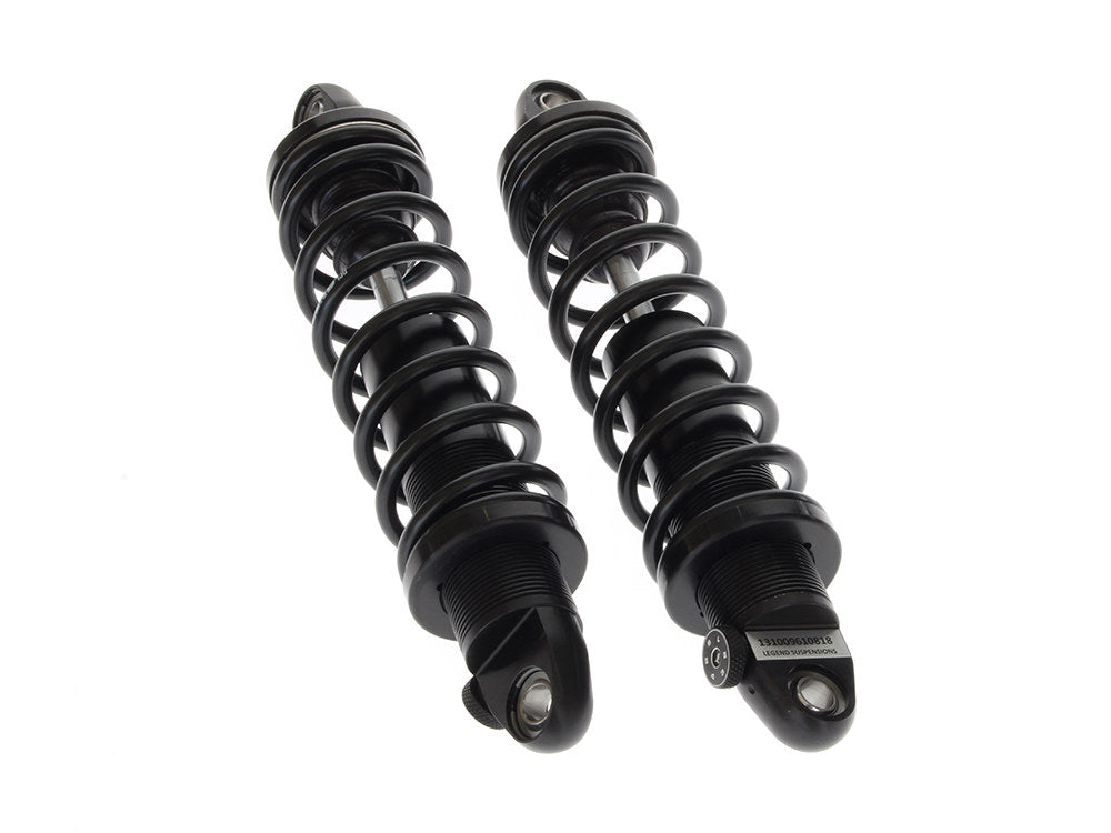 REVO-A Series, 13in. Adjustable Heavy Duty Spring Rate Rear Shock Absorbers - Black. Fits Touring 1999up. - Legend Suspension