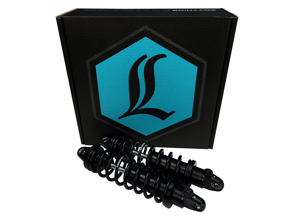 REVO-A Series, 13in. Adjustable Rear Shock Absorbers - Black. Fits Sportster 2004-2021 - Legend Suspension