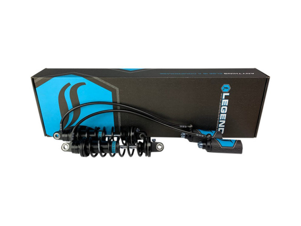 Revo ARC Remote Reservoir Suspension. 14in. Adjustable, Heavy Duty Spring Rate, Rear Shock Absorbers - Black. Fits Touring 2014up. Note: 14? Revo-ARC is not compatible with 2023/2024 CVO Road Glide, CVO Road Glide ST, and CVO Street Glide - Legend Suspen