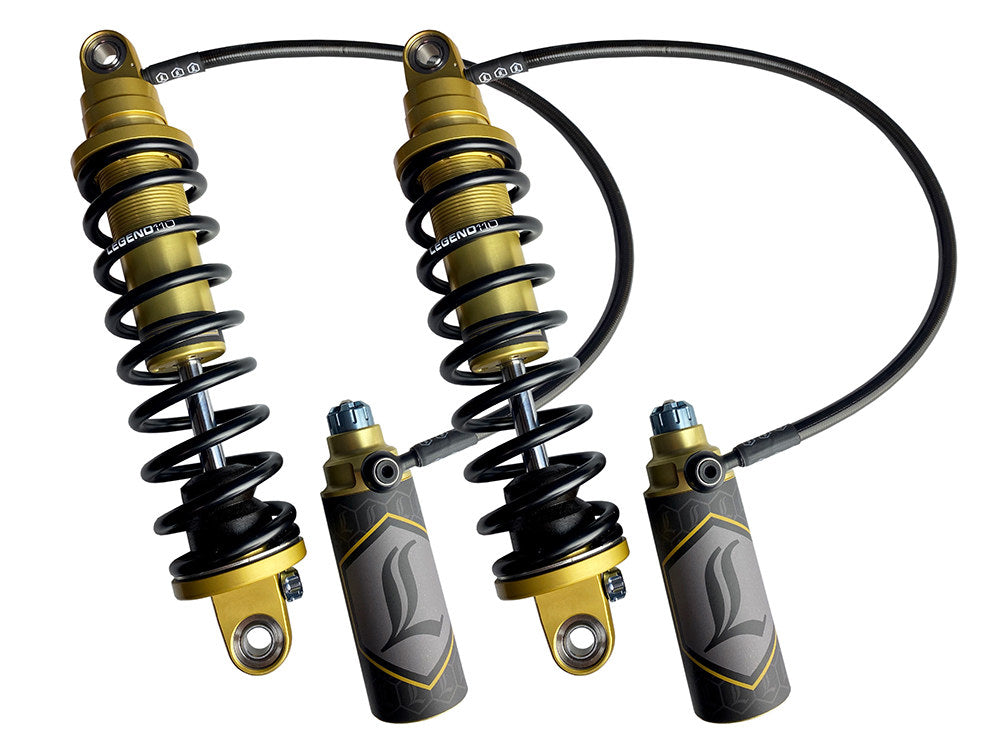 Revo ARC Remote Reservoir Suspension. 13in. Adjustable Rear Shock Absorbers - Gold. Fits Touring 2014up. Note: 14? Revo-ARC is not compatible with 2023/2024 CVO Road Glide, CVO Road Glide ST, and CVO Street Glide - Legend Suspension