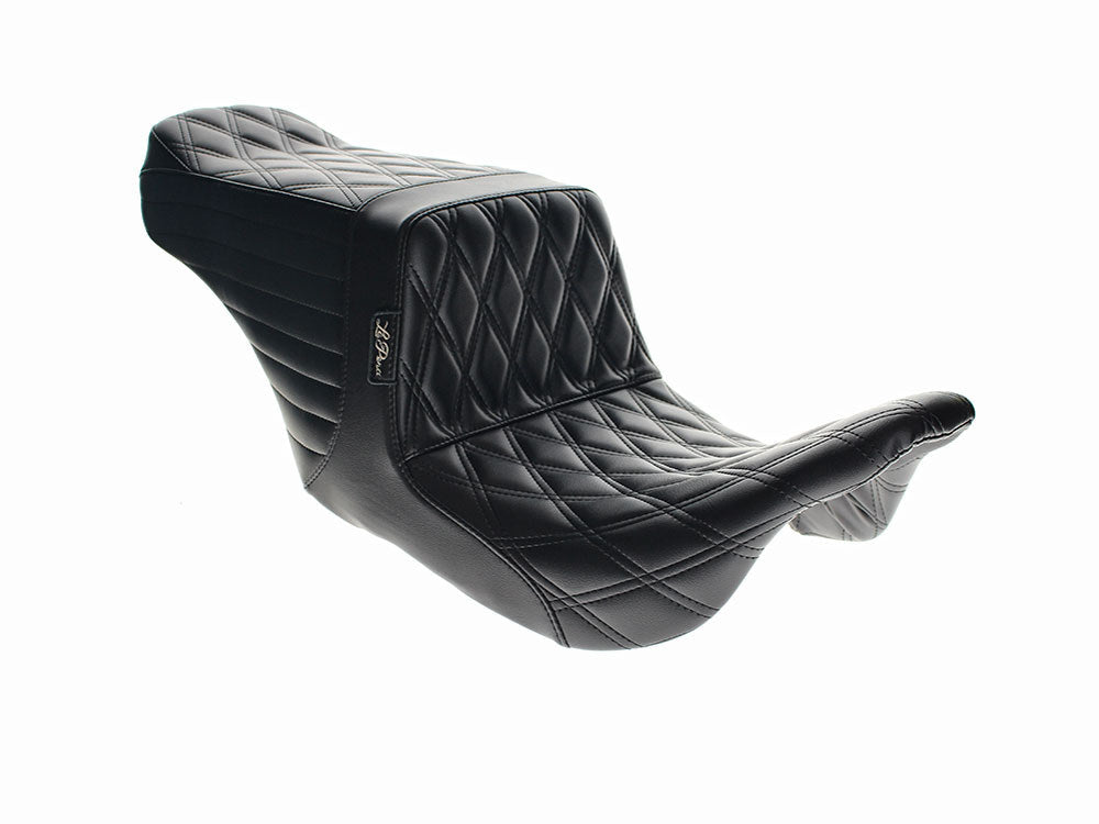 TailWhip Up Front Reduced Reach Dual Seat with Black Double Diamond Stitch. Fits Most Touring 2008-2024 - LePera Seats
