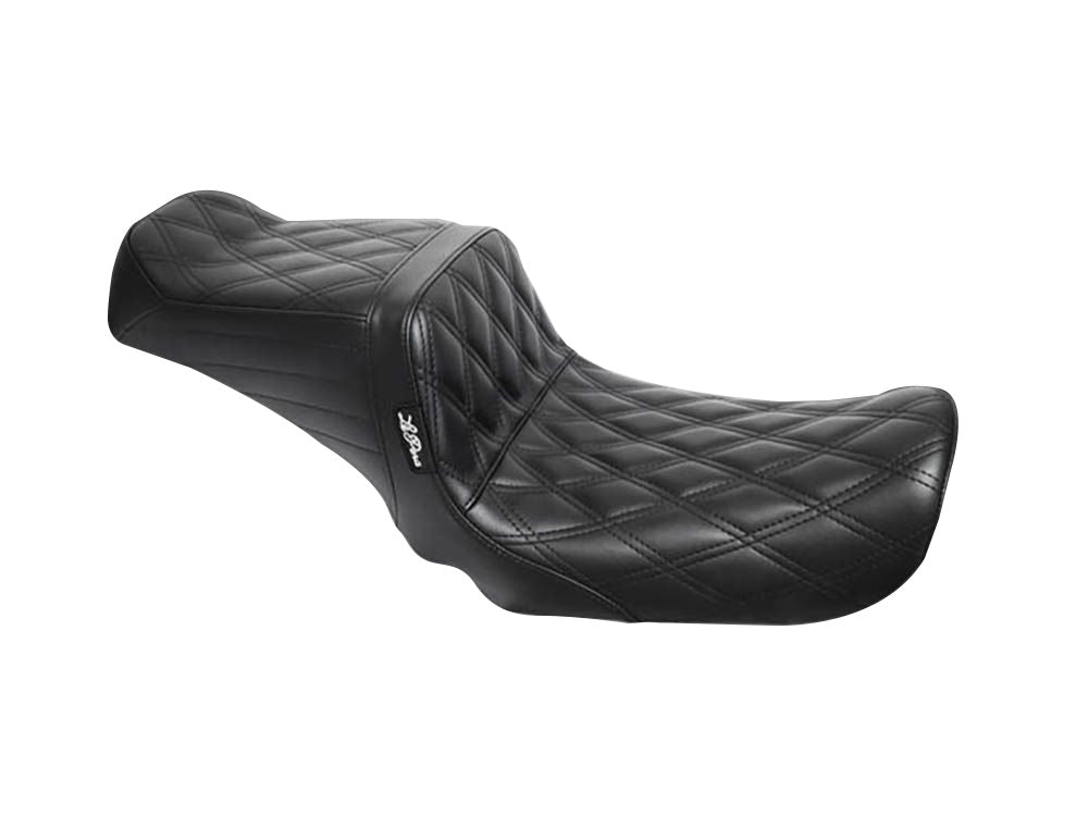TailWhip Dual Seat - Black Double Diamond Stitch. Fits Dyna 1996-2003 - LePera Seats