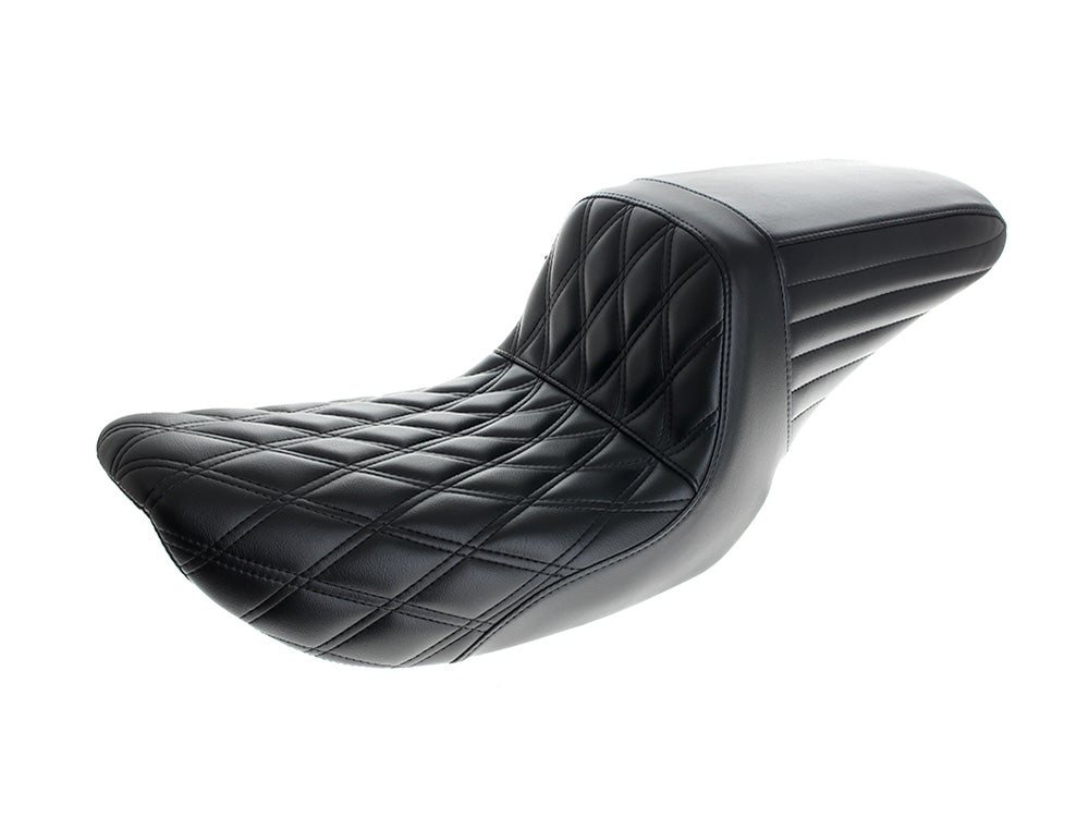 Kickflip Dual Seat with Black Double Diamond Stitch. Fits Dyna 1996-2003 - LePera Seats