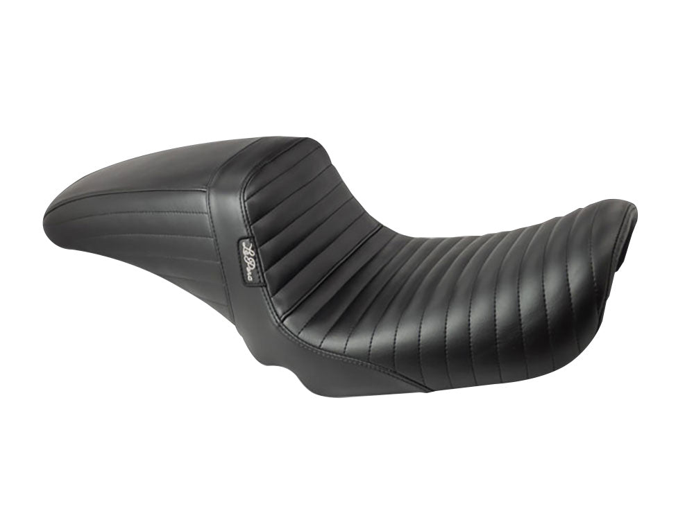 Kickflip Dual Seat with Black Pleated Stitch. Fits Dyna 1996-2003 - LePera Seats