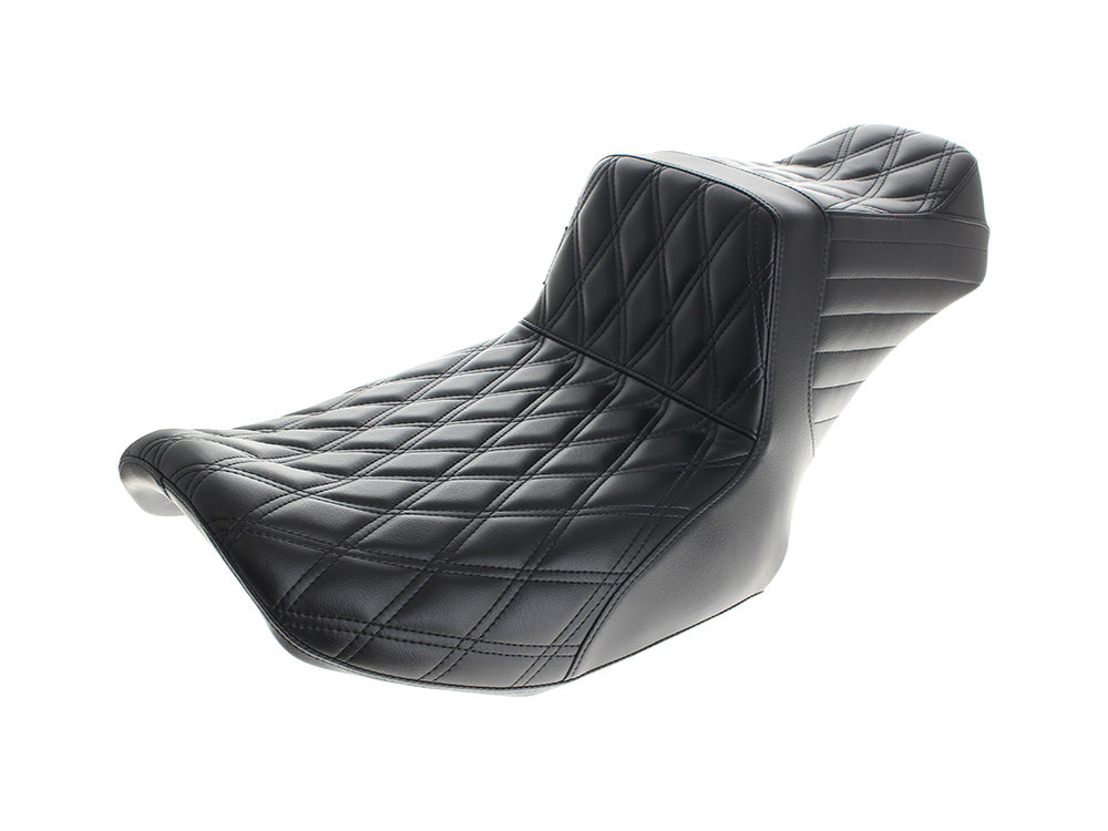 TailWhip Up Front Reduced Reach Dual Seat with Black Double Diamond Stitch. Fits CVO Touring 2023up, Street Glide & Road Glide 2024up, Touring 2025up - LePera Seats