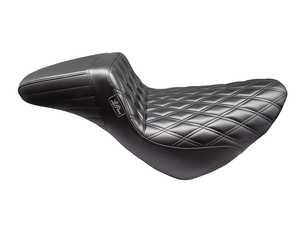 Kickflip Daddy Long Legs Dual Seat with Black Double Diamond Stitch - Extended Reach. Fits Sport Glide & Low Rider 2018up & Low Rider S 2020up. - LePera Seats