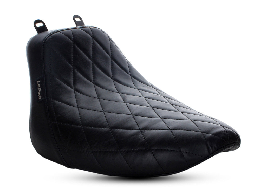Bare Bones Solo Seat with Black Diamond Stitch. Fits Softail Deluxe 2018-2020 & Heritage Classic 2018up - LePera Seats
