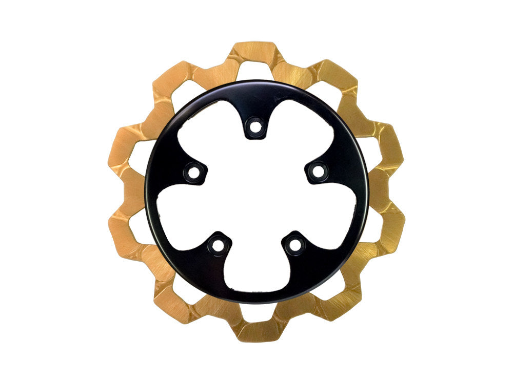 11.8in. Rear Bow-Tie Disc Rotor - Gold Band & Black Carrier. Fits V-Rod 2006-2017. - Lyndall Brakes