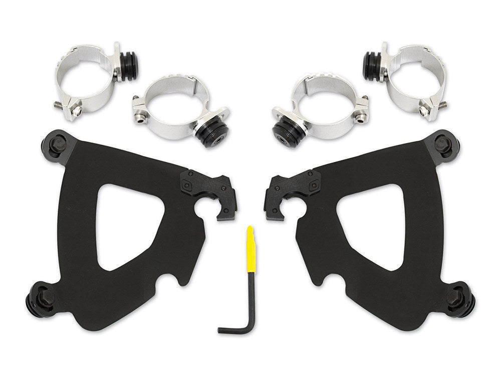 Black Gauntlet Trigger-Lock Mounting Hardware. Fits Street Bob 2018up & Dyna 2006-2017. - Memphis Shades