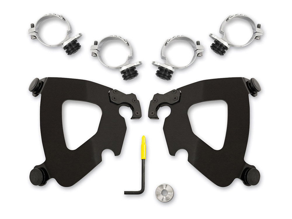 Black Gauntlet Trigger-Lock Mounting Hardware. Fits Dyna Low Rider 2014-2017. - Memphis Shades