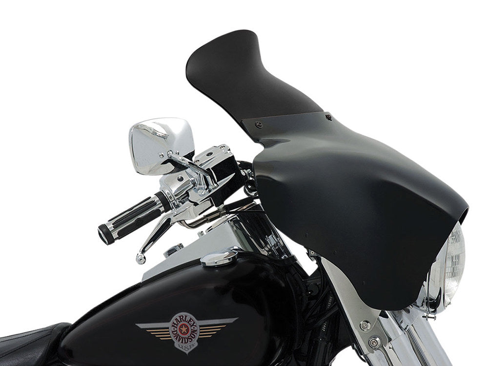 Spoiler Windshield for Memphis Shades Batwing Fairing. 9in. High, Dark Black. - Memphis Shades