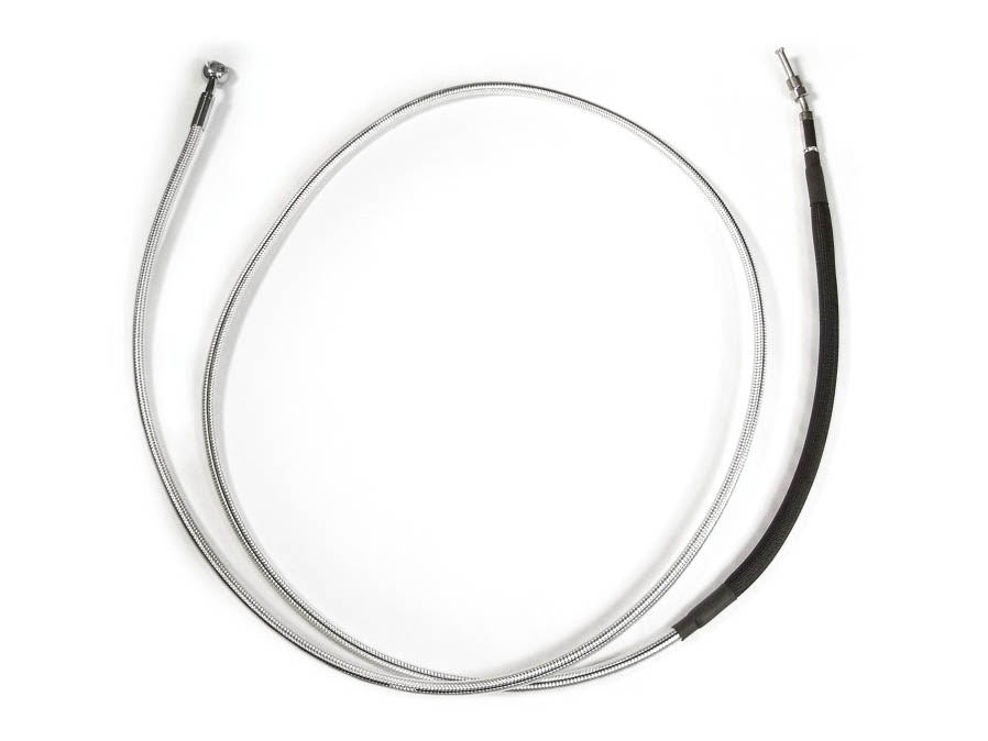 70in. Hydraulic Clutch Line with 10mm x 35 Degree Banjo - Sterling Chromite. Fits Touring & Softail 2017up Models with the Original H-D Hydraulic Clutch. - Magnum Shielding
